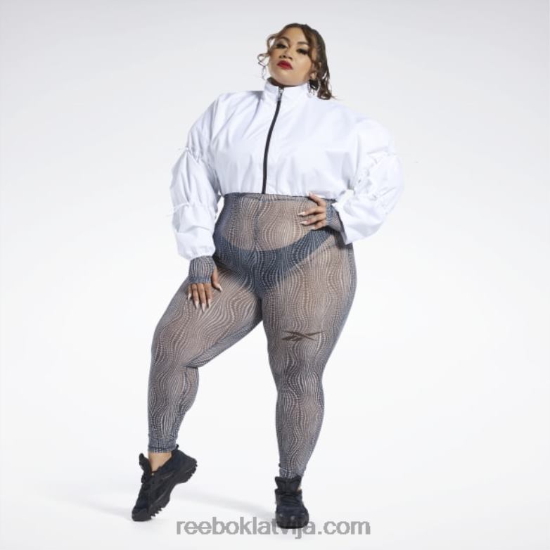 Cardi b auduma crop jaka (plus izmērs) sievietes 0T464335 Reebok balts