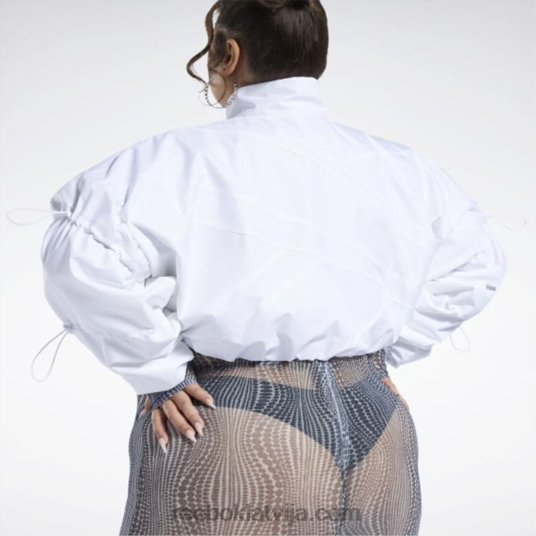 Cardi b auduma crop jaka (plus izmērs) sievietes 0T464335 Reebok balts