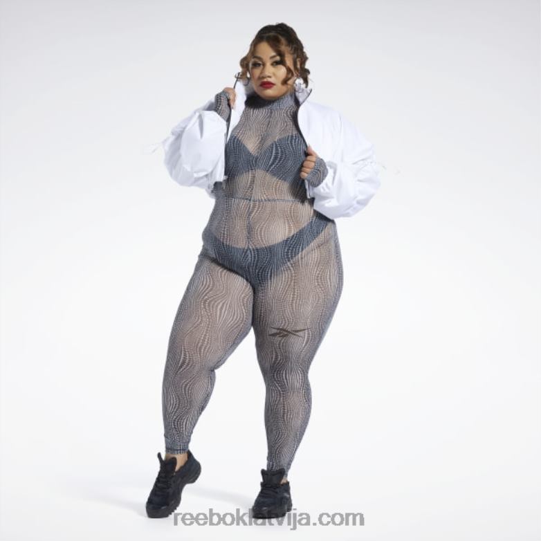 Cardi b auduma crop jaka (plus izmērs) sievietes 0T464335 Reebok balts