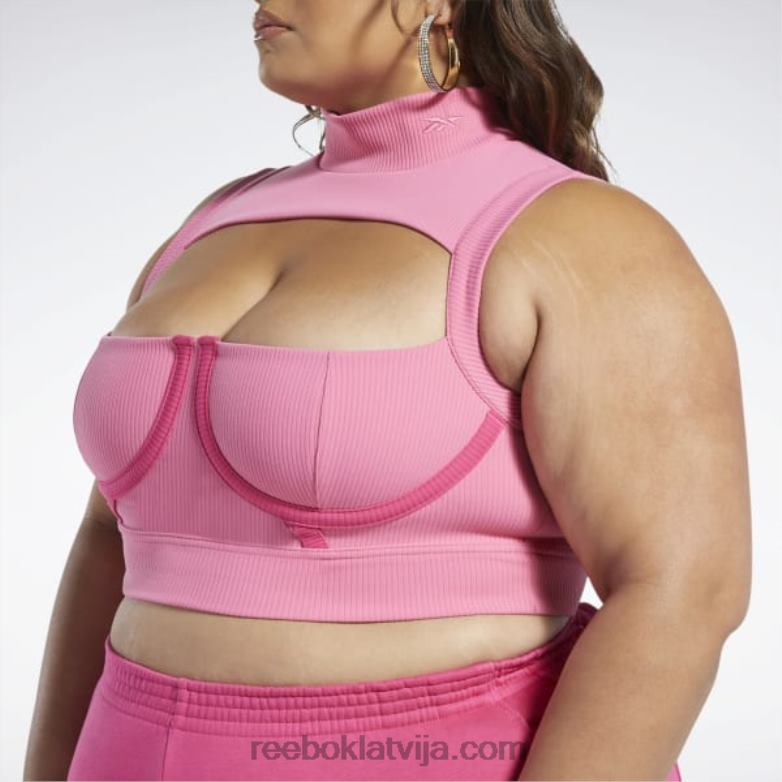 Cardi b crop top (plus izmērs) sievietes 0T464479 Reebok astro rozā/rozā saplūšana