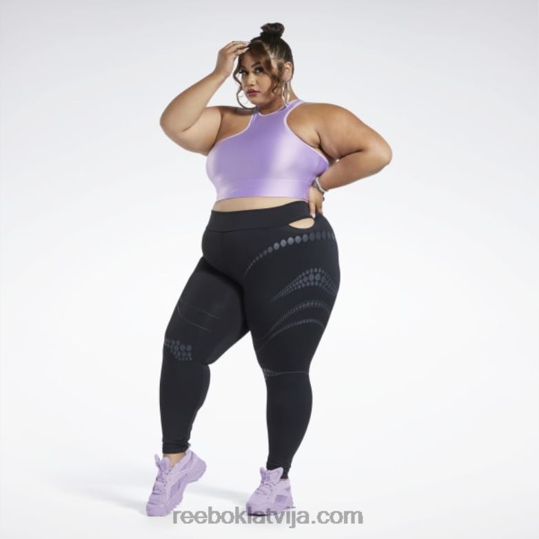 Cardi b viena pleca crop top (plus izmērs) sievietes 0T464461 Reebok neizpratnē violets
