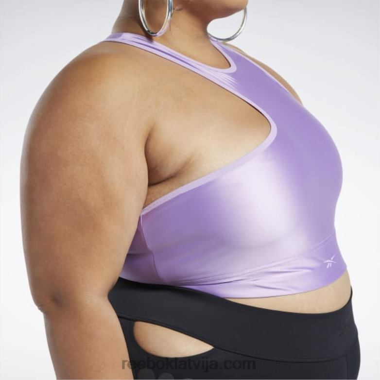 Cardi b viena pleca crop top (plus izmērs) sievietes 0T464461 Reebok neizpratnē violets