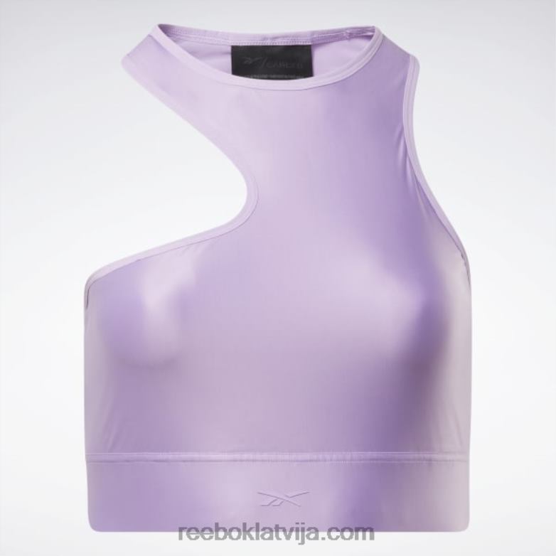 Cardi b viena pleca crop top (plus izmērs) sievietes 0T464461 Reebok neizpratnē violets