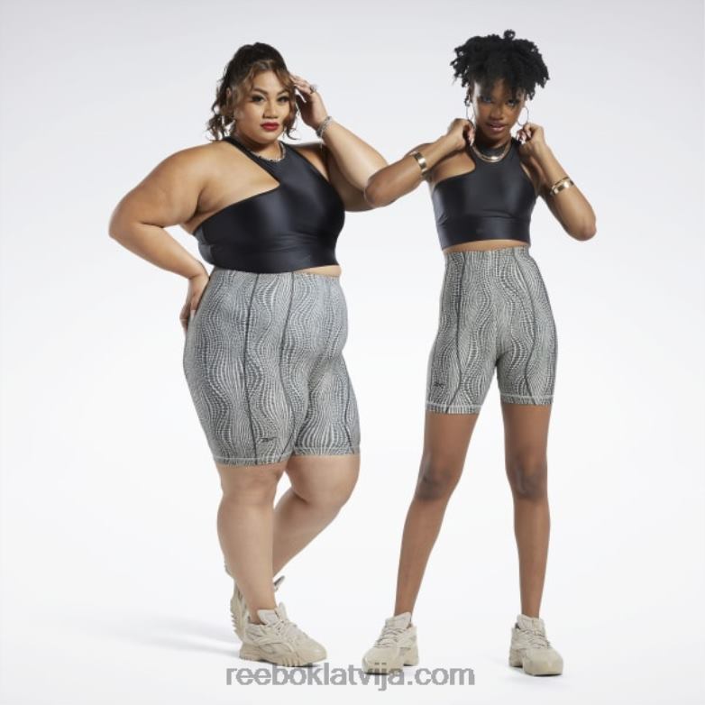 Cardi b viena pleca crop top (plus izmērs) sievietes 0T464950 Reebok melns