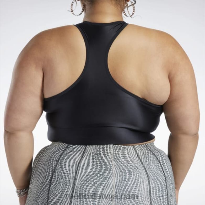 Cardi b viena pleca crop top (plus izmērs) sievietes 0T464950 Reebok melns