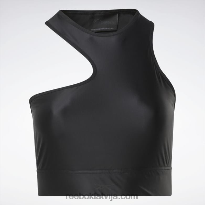 Cardi b viena pleca crop top (plus izmērs) sievietes 0T464950 Reebok melns