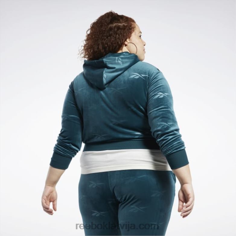 Classics energy q4 velūra džemperis ar rāvējslēdzēju (plus izmērs) sievietes 0T464893 Reebok mežs zaļš
