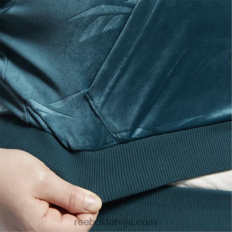 Classics energy q4 velūra džemperis ar rāvējslēdzēju (plus izmērs) sievietes 0T464893 Reebok mežs zaļš