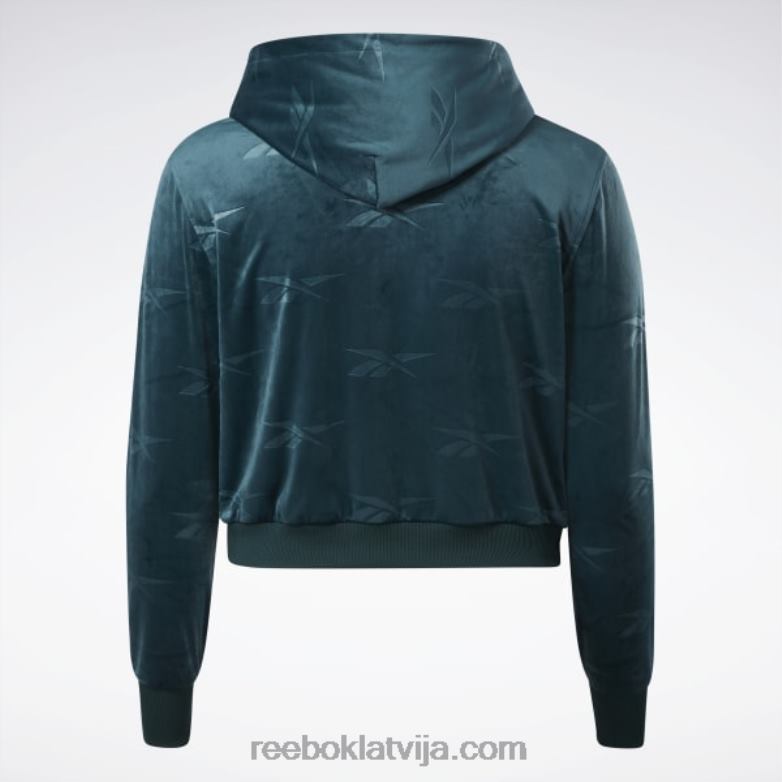 Classics energy q4 velūra džemperis ar rāvējslēdzēju (plus izmērs) sievietes 0T464893 Reebok mežs zaļš