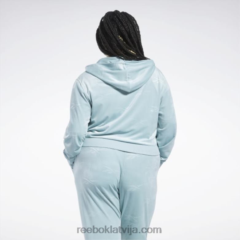 Classics energy q4 velūra džemperis ar rāvējslēdzēju (plus izmērs) sievietes 0T464899 Reebok piejūras pelēks