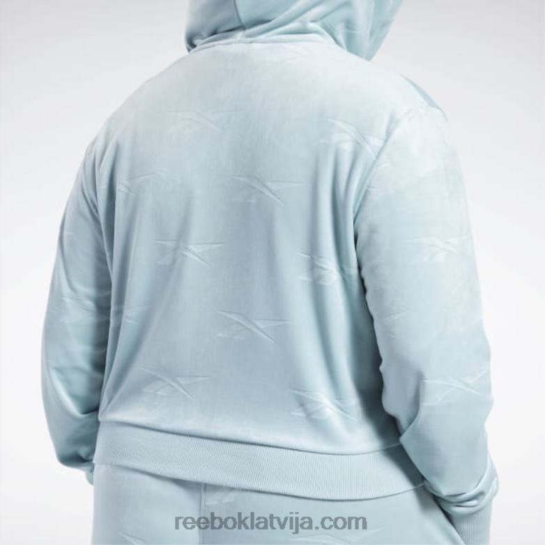 Classics energy q4 velūra džemperis ar rāvējslēdzēju (plus izmērs) sievietes 0T464899 Reebok piejūras pelēks