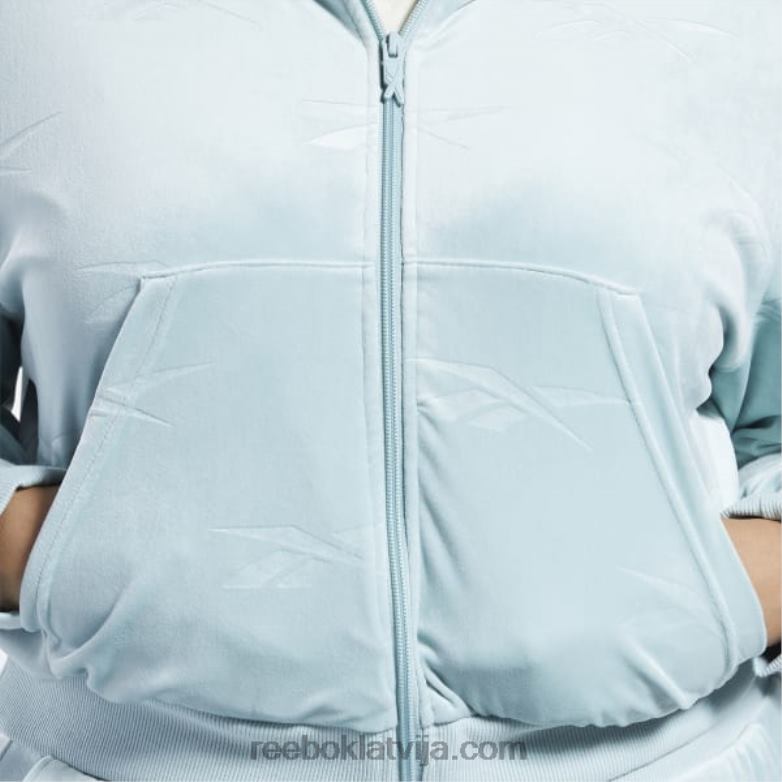 Classics energy q4 velūra džemperis ar rāvējslēdzēju (plus izmērs) sievietes 0T464899 Reebok piejūras pelēks