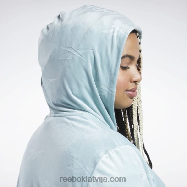 Classics energy q4 velūra džemperis ar rāvējslēdzēju (plus izmērs) sievietes 0T464899 Reebok piejūras pelēks