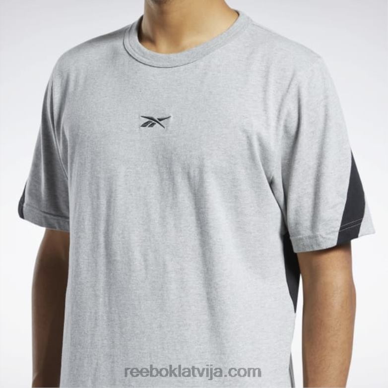 Classics zīmola lepns t-krekls0T464346 Reebok vidēji pelēki virši