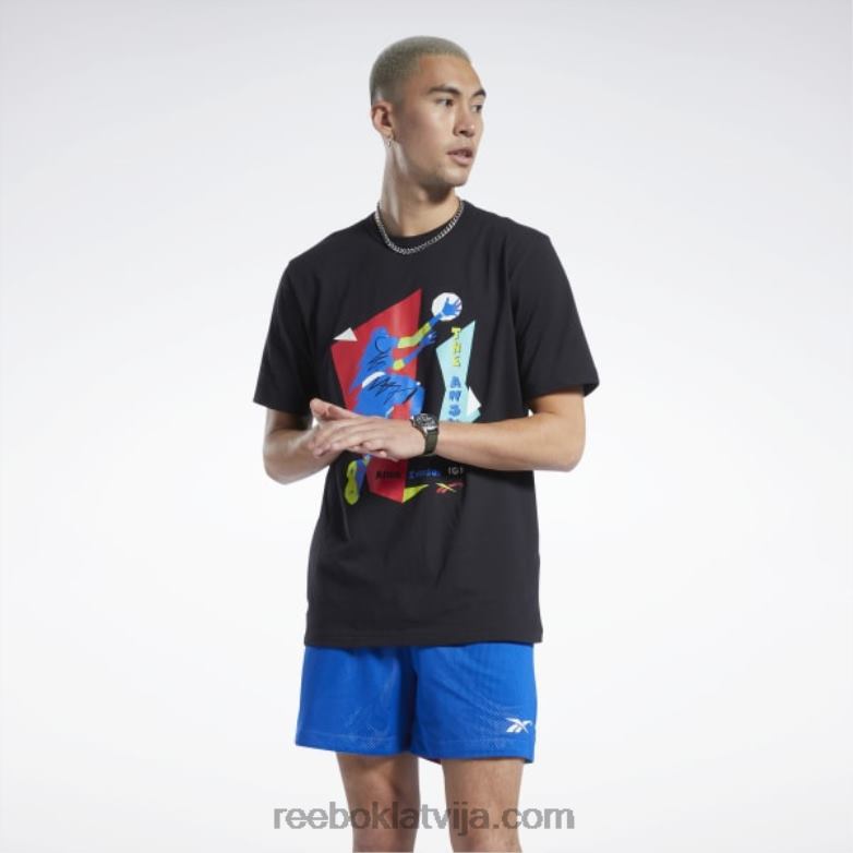 Iverson layup t-krekls ar īsām piedurknēm vīriešiem 0T4641265 Reebok melns