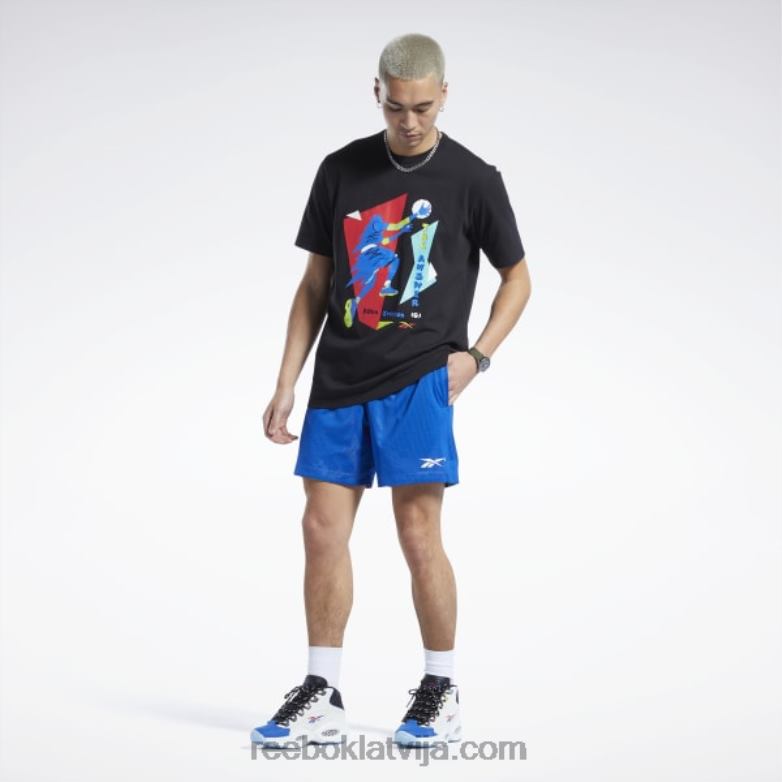 Iverson layup t-krekls ar īsām piedurknēm vīriešiem 0T4641265 Reebok melns