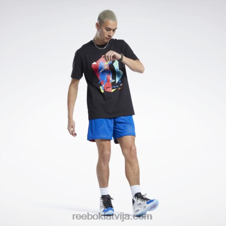 Iverson layup t-krekls ar īsām piedurknēm vīriešiem 0T4641265 Reebok melns