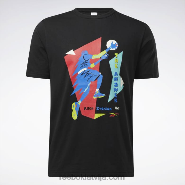 Iverson layup t-krekls ar īsām piedurknēm vīriešiem 0T4641265 Reebok melns