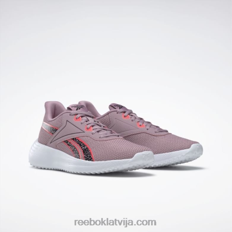 Lite 3 sieviešu skriešanas apavi0T46480 Reebok uzliets ceriņi/oranžs uzliesmojums/ftwr balts