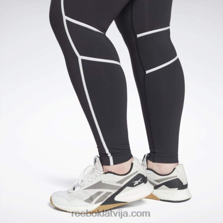 Luksa krāsas bloka zeķubikses ar augstu vidukli (plus izmēra) sievietes 0T464636 Reebok melns