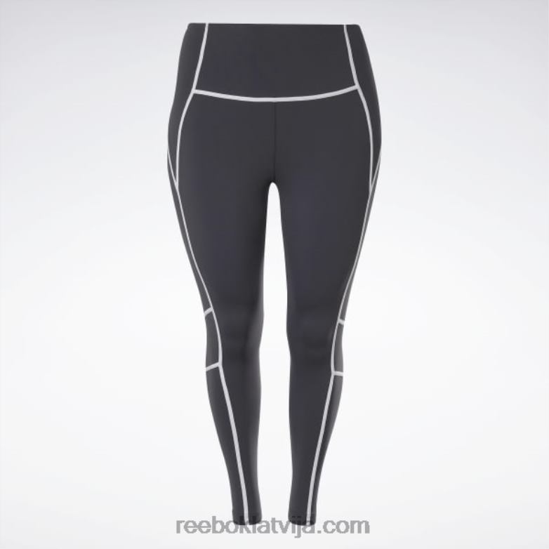 Luksa krāsas bloka zeķubikses ar augstu vidukli (plus izmēra) sievietes 0T464636 Reebok melns