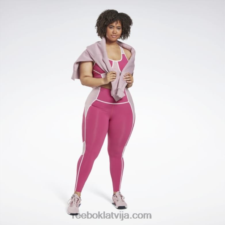 Luksa krāsas bloka zeķubikses ar augstu vidukli (plus izmēra) sievietes 0T464651 Reebok daļēji lepni rozā