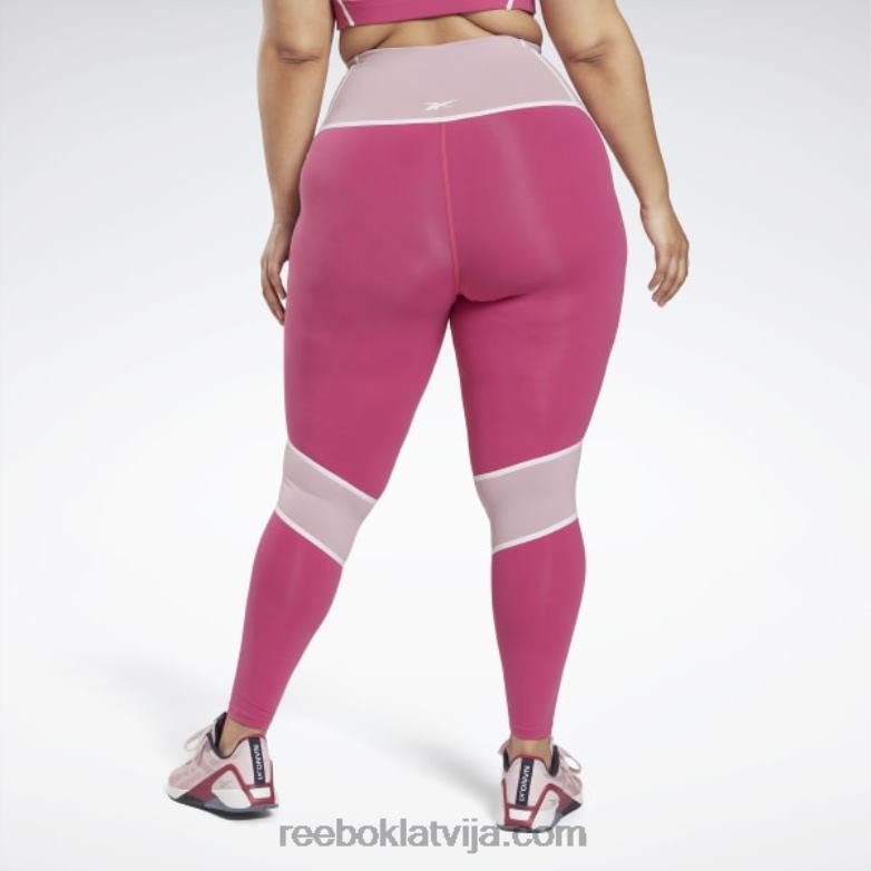 Luksa krāsas bloka zeķubikses ar augstu vidukli (plus izmēra) sievietes 0T464651 Reebok daļēji lepni rozā