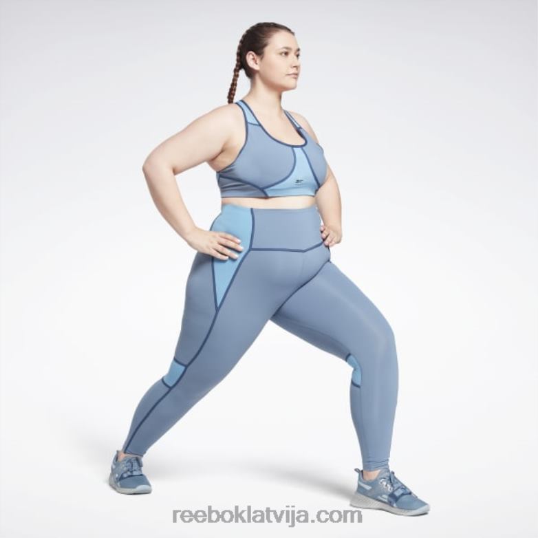 Luksa krāsas bloka zeķubikses ar augstu vidukli (plus izmēra) sievietes 0T464872 Reebok zils šīferis