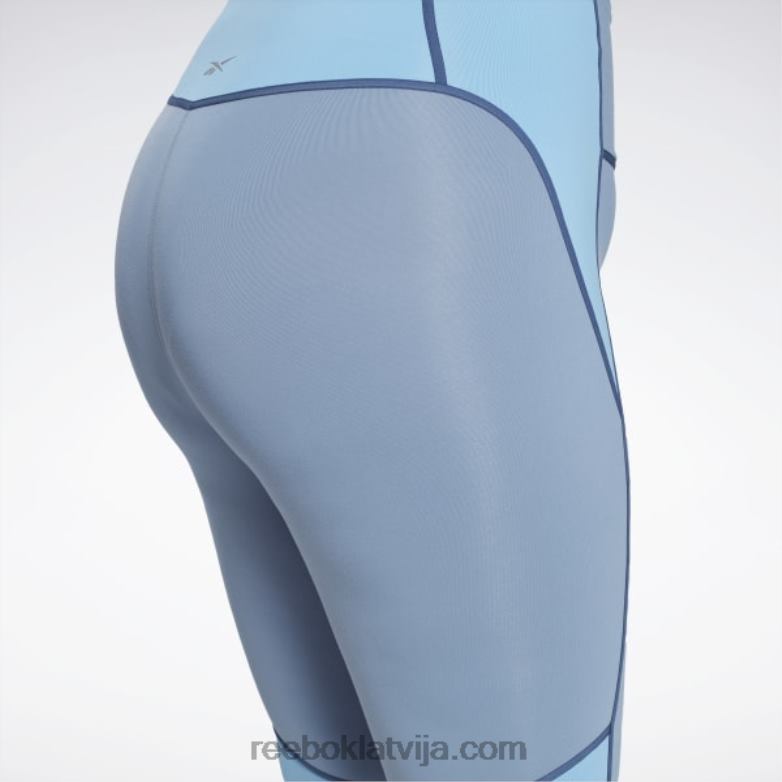 Luksa krāsas bloka zeķubikses ar augstu vidukli (plus izmēra) sievietes 0T464872 Reebok zils šīferis