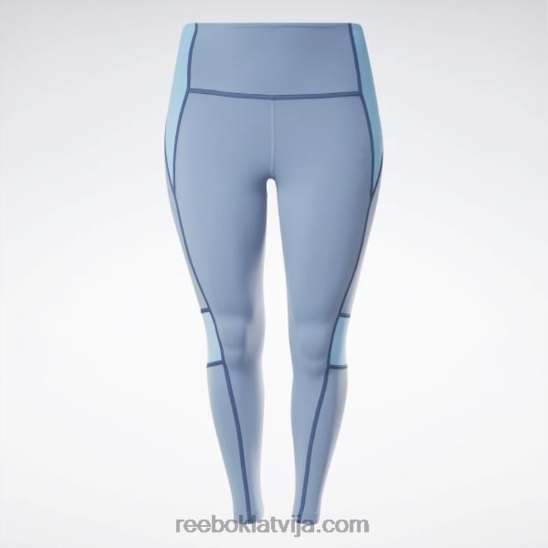 Luksa krāsas bloka zeķubikses ar augstu vidukli (plus izmēra) sievietes 0T464872 Reebok zils šīferis