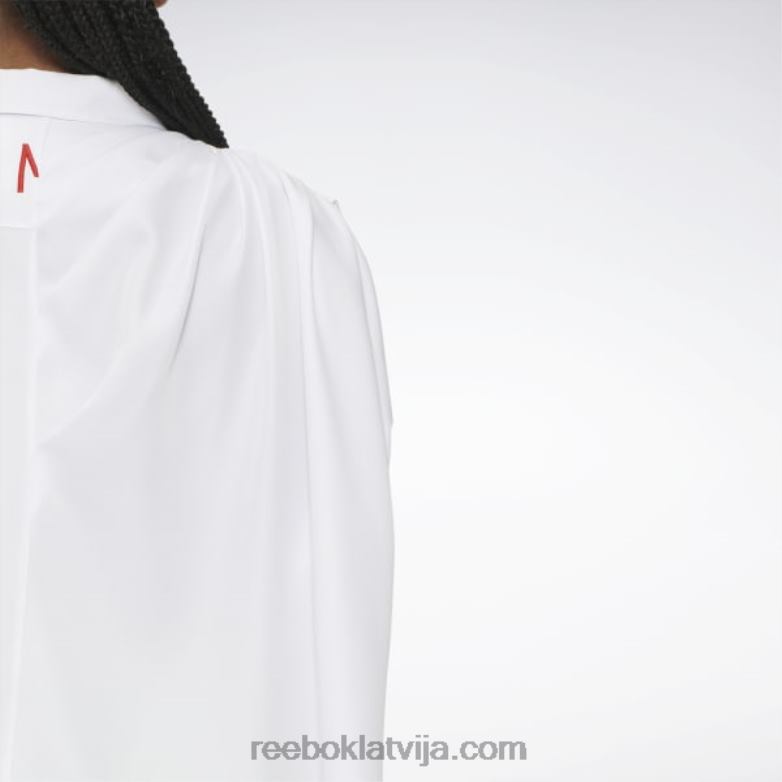 Pjēra sūnām drapēts pogāms krekls0T464379 Reebok balts