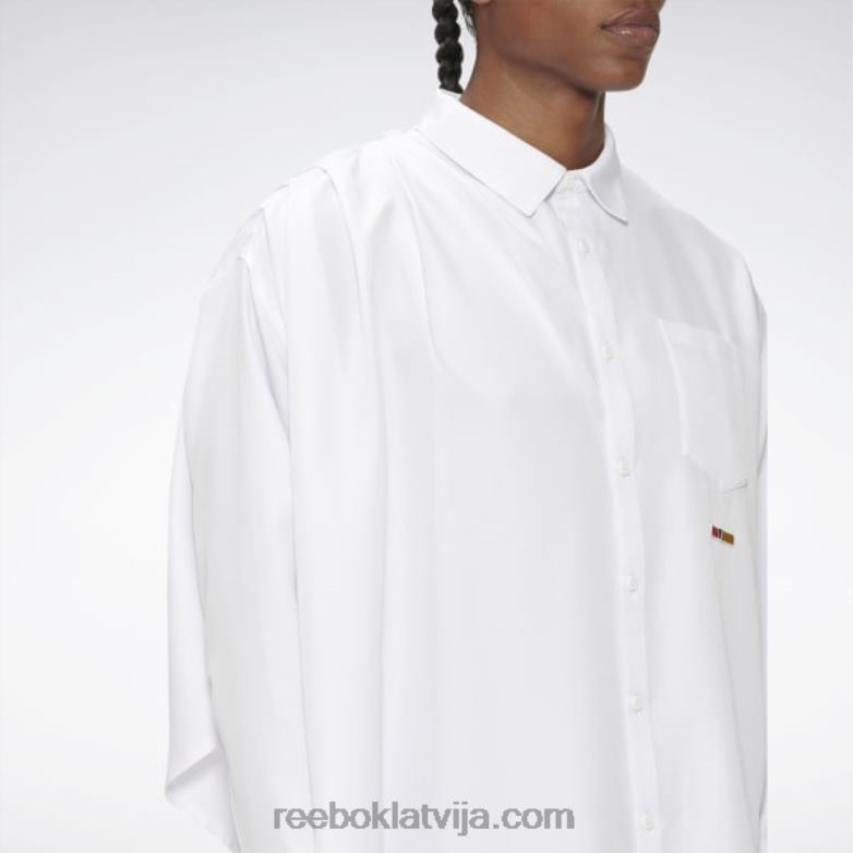 Pjēra sūnām drapēts pogāms krekls0T464379 Reebok balts