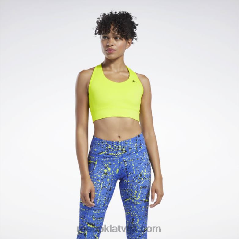 Running essentials augstas ietekmes krūšturis sievietes 0T464484 Reebok skābs dzeltens
