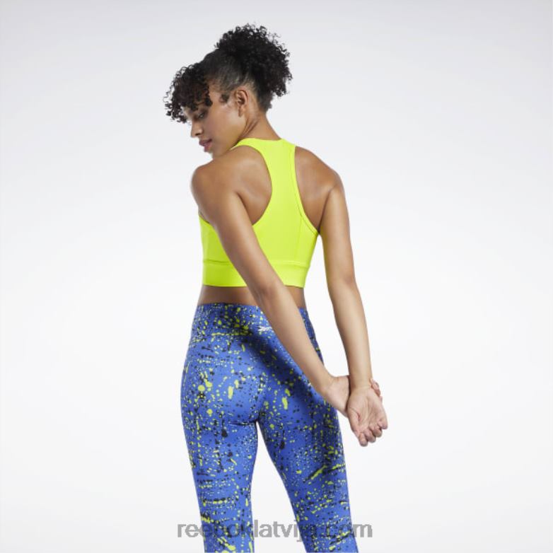Running essentials augstas ietekmes krūšturis sievietes 0T464484 Reebok skābs dzeltens