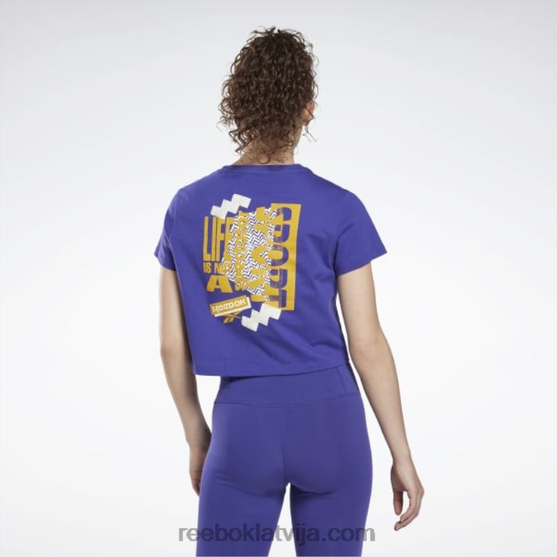 apmācības pamatprincipi grafiskais t-krekls sievietes 0T464555 Reebok trekns violets