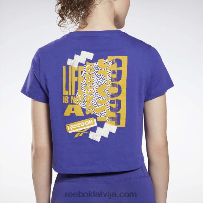 apmācības pamatprincipi grafiskais t-krekls sievietes 0T464555 Reebok trekns violets