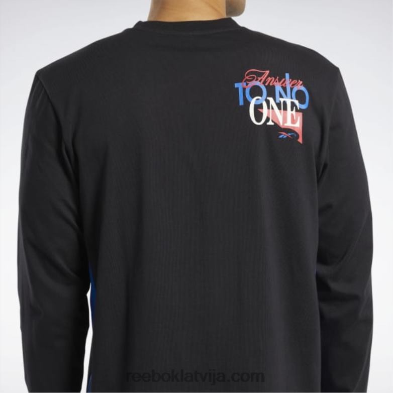 atbildi nevienam ar garām piedurknēm t-kreklu vīriešiem 0T4641264 Reebok melns