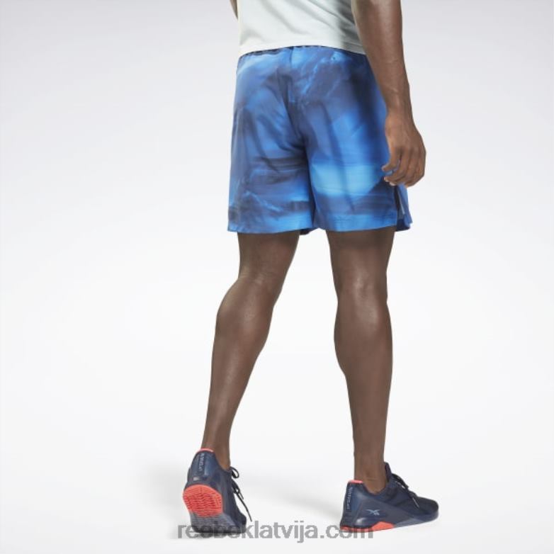 austin allover print šorti vīriešiem 0T4641343 Reebok spilgts kobalts