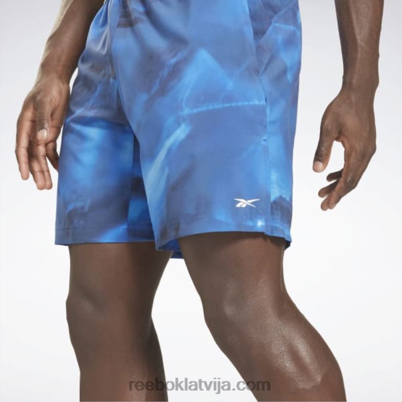austin allover print šorti vīriešiem 0T4641343 Reebok spilgts kobalts