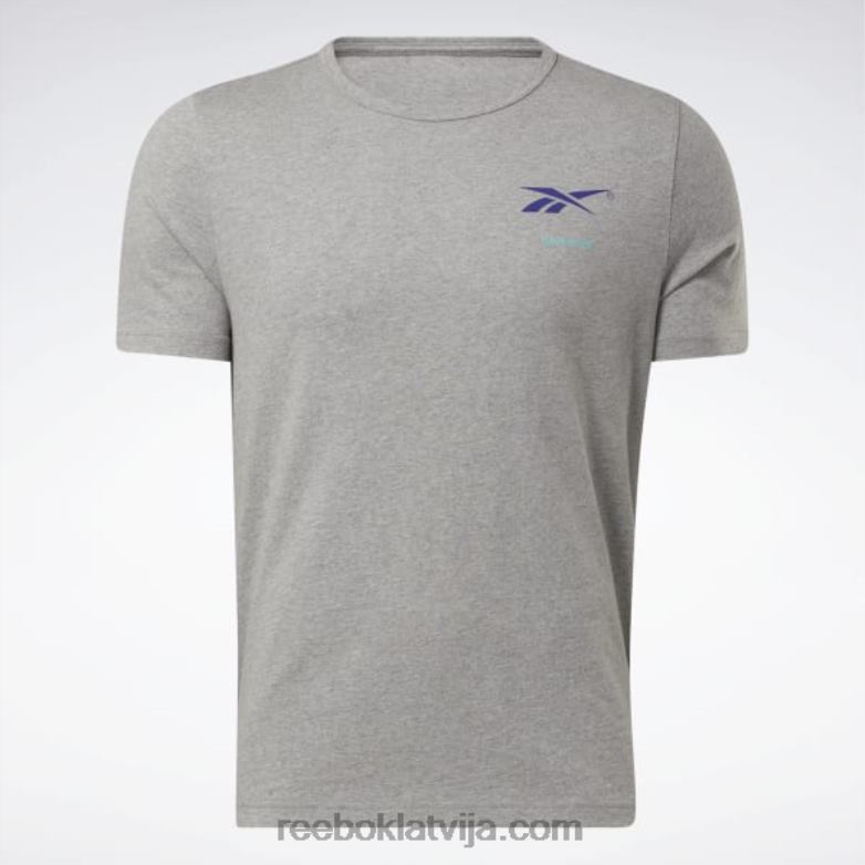 basketbola laukuma top T-krekls vīriešiem 0T4641327 Reebok vidēji pelēki virši