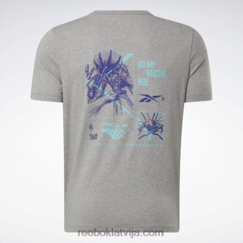 basketbola laukuma top T-krekls vīriešiem 0T4641327 Reebok vidēji pelēki virši