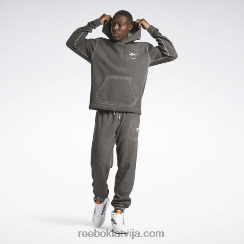 basketbola laukuma tops divkrāsains flīsa kapuci vīriešiem 0T4641276 Reebok melns