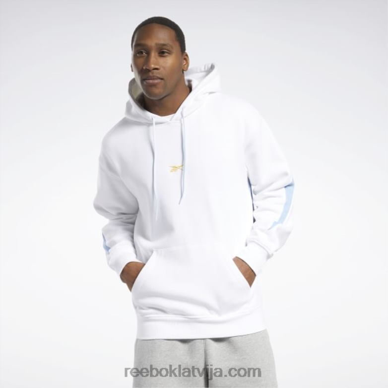 basketbola muguras vektora flīsa kapuci vīriešiem 0T4641144 Reebok balts