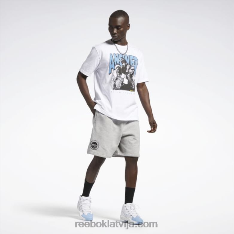 basketbola pilsētas līgas flīsa šorti vīriešiem 0T4641315 Reebok vidēji pelēki virši