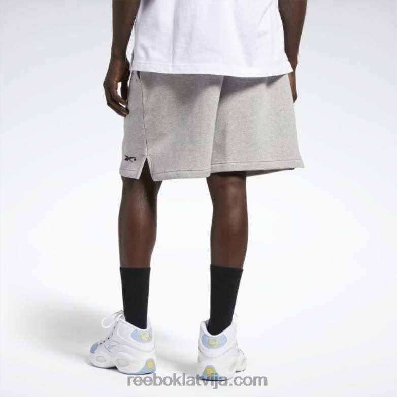 basketbola pilsētas līgas flīsa šorti vīriešiem 0T4641315 Reebok vidēji pelēki virši