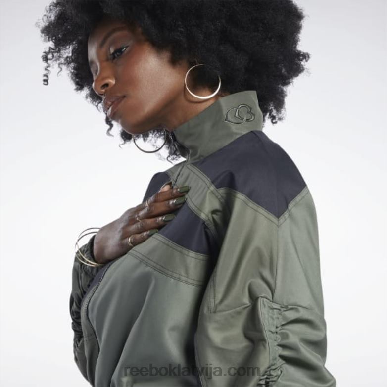 cardi b austa satīna jaka sievietes 0T464940 Reebok mednieks zaļš