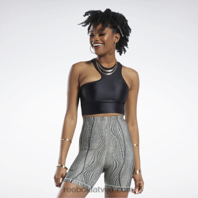 cardi b viena pleca crop tank top sievietes 0T464542 Reebok melns