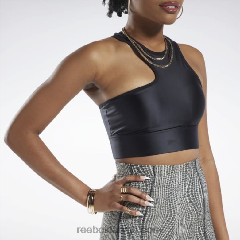 cardi b viena pleca crop tank top sievietes 0T464542 Reebok melns