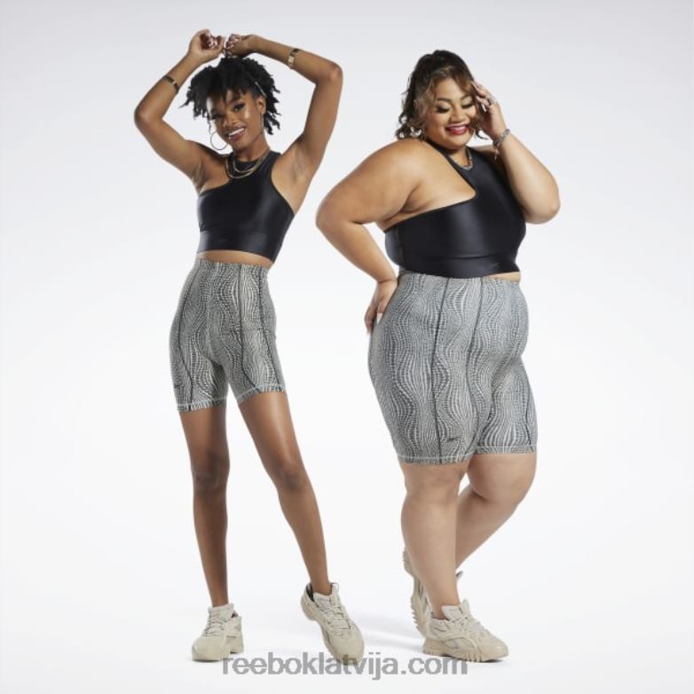 cardi b šorti ar augstu jostasvietu (plus izmēra) sievietes 0T464568 Reebok moderns bēšs