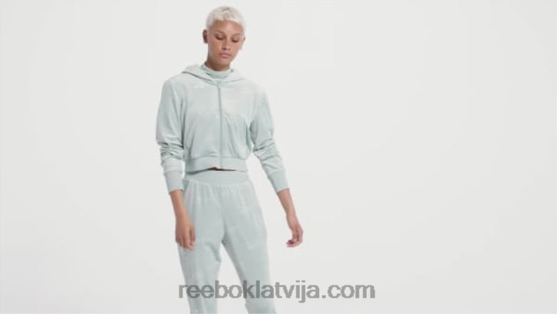classics energy q4 velūra džemperis ar rāvējslēdzēju sievietes 0T464785 Reebok piejūras pelēks